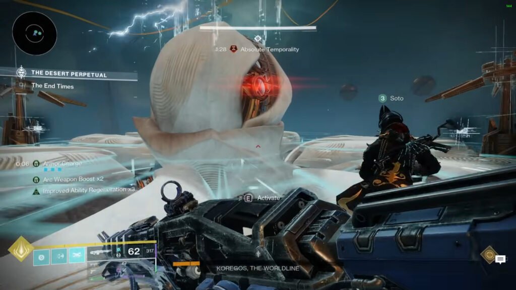Destiny 2 Players looking at Koregos The Worldline.