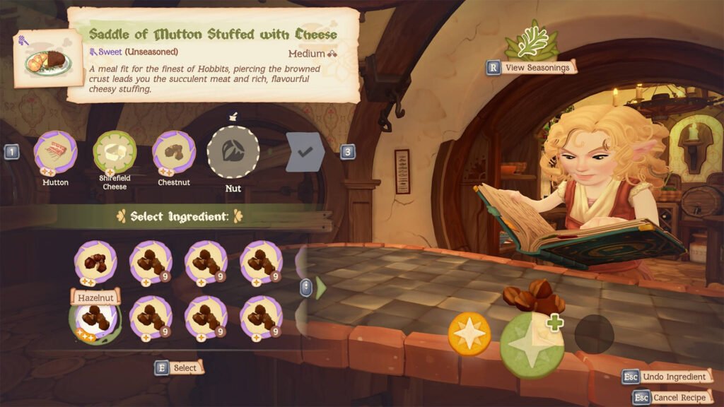 The player using delicious recipes for Tales of the Shire