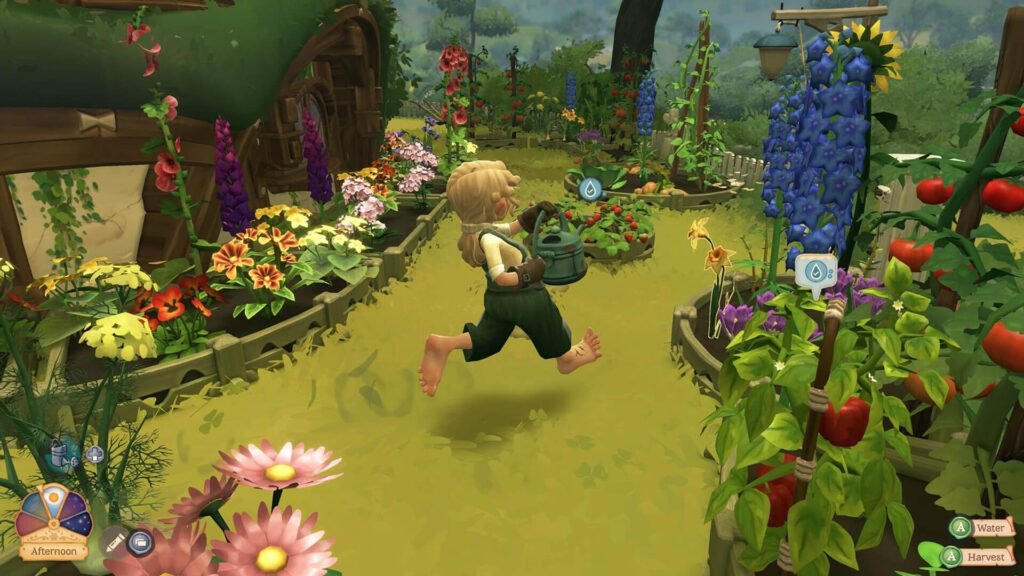 A player holding a watering can in Tales of the Shire.