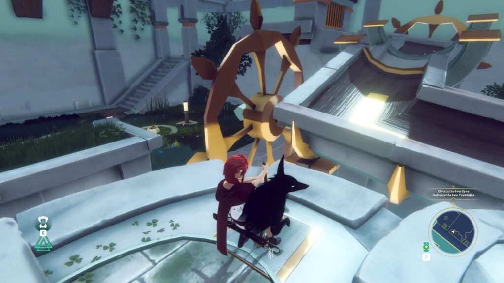 Altheia: The Wrath of Aferi, Lili pulling the lever for the puzzle with Sadi on the side