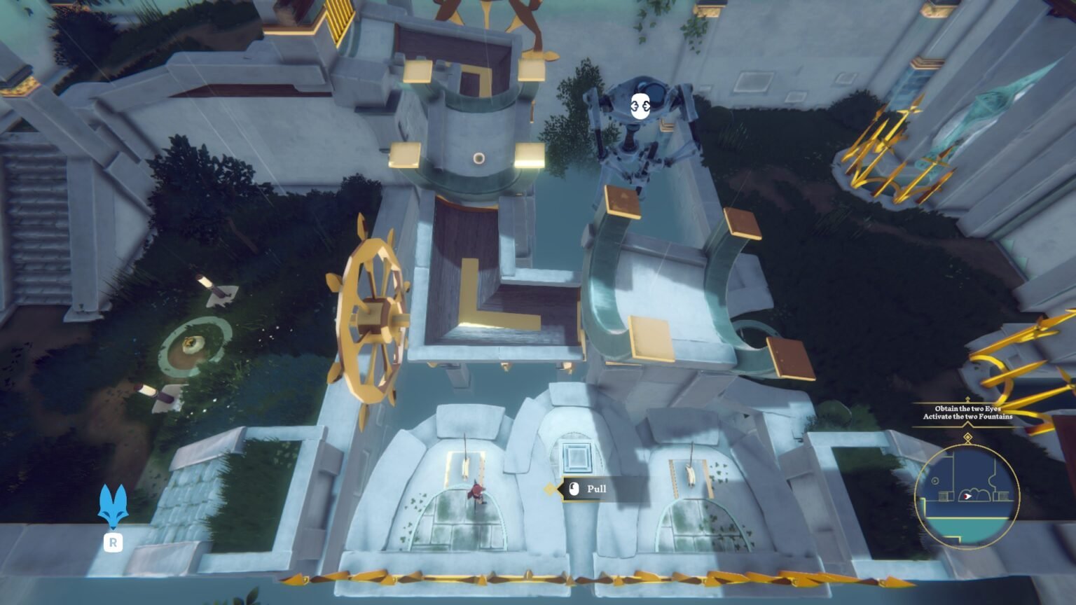 Altheia: The Wrath of Aferi, Top Down View of the puzzle room with the moving ball