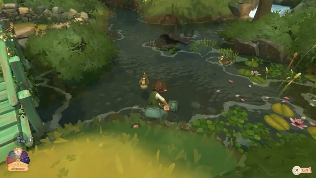 A Hobbit refilling their watering can in Tales of the Shire