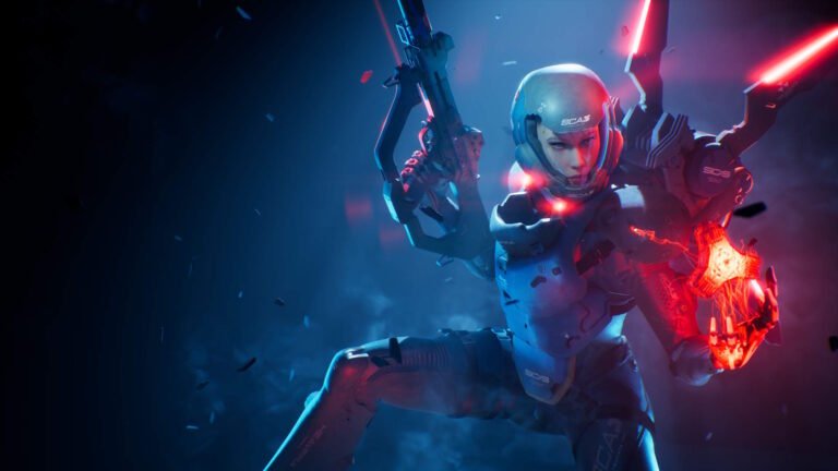 Metal Eden Trophies and Achievements Full Lists For PS5 and Xbox Series X/S An image of Aska posing with a core in Metal Eden