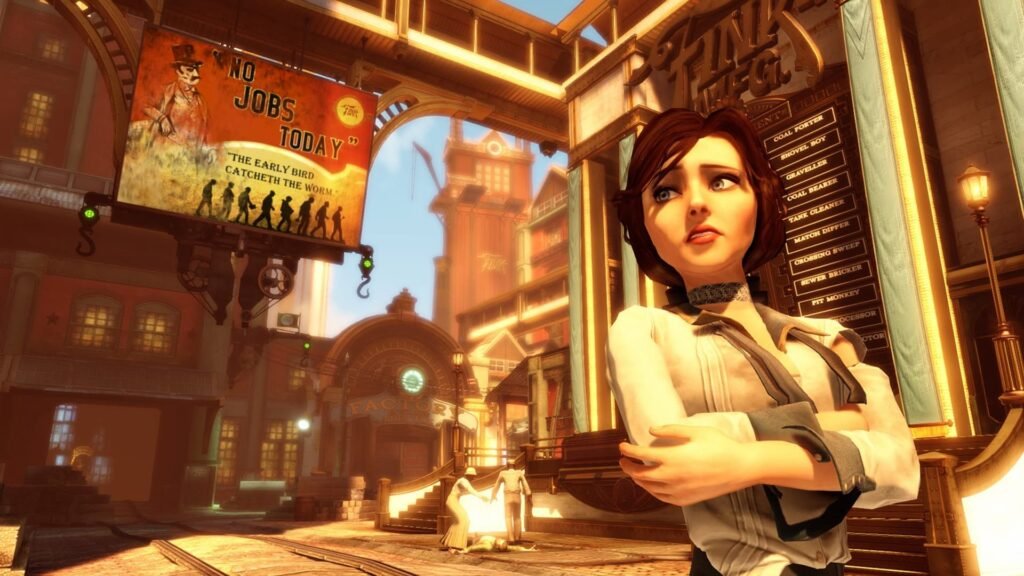 Elizabeth looking to the side in Bioshock Infinite