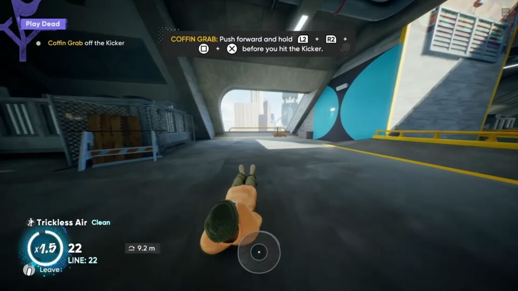 Skate 4 character doing coffin trick