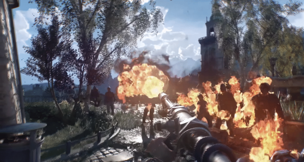 Using the Flamethrower in Dying Light The Beast