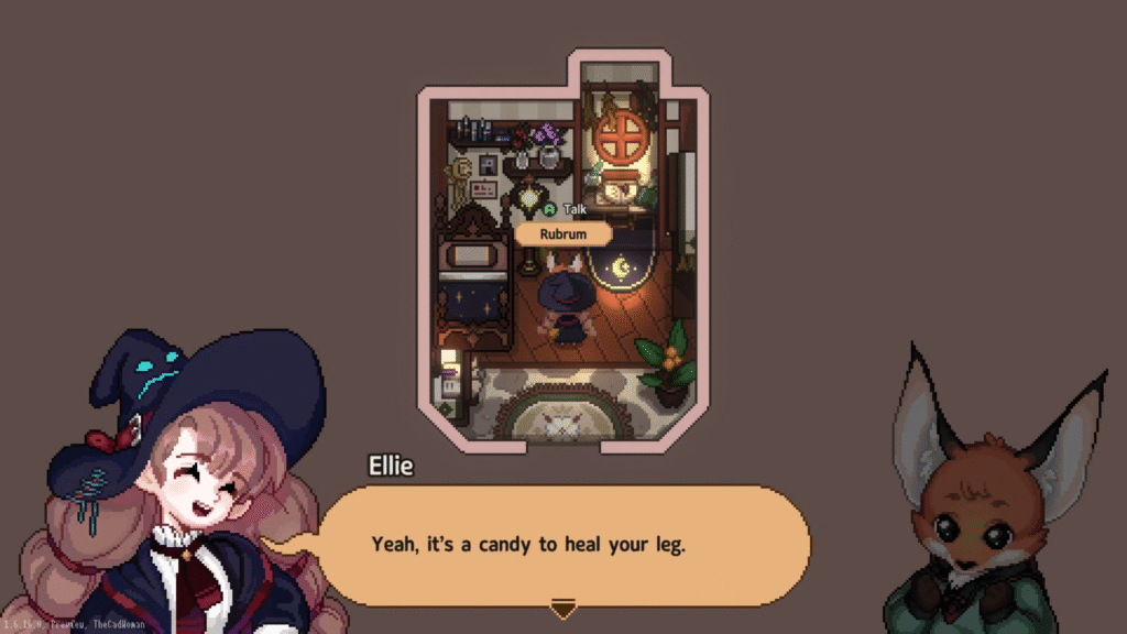 Giving the Healing Candy to Rubrum in Little Witch in the Woods