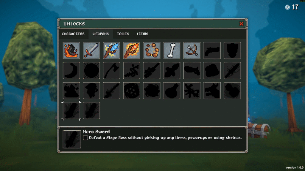 Requirements for unlocking the Hero Sword in Megabonk