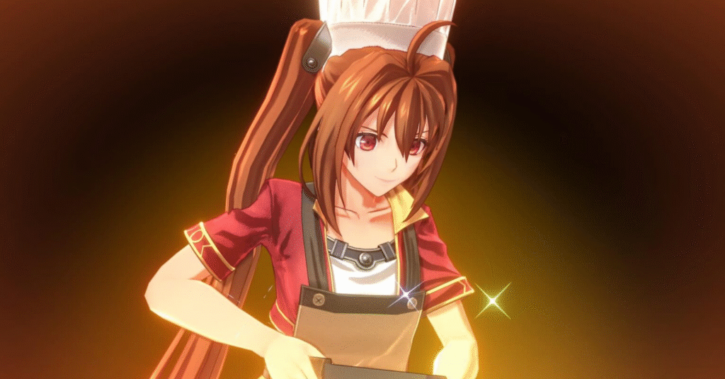 Estelle cooking in Trails in the Sky 1st Chapter