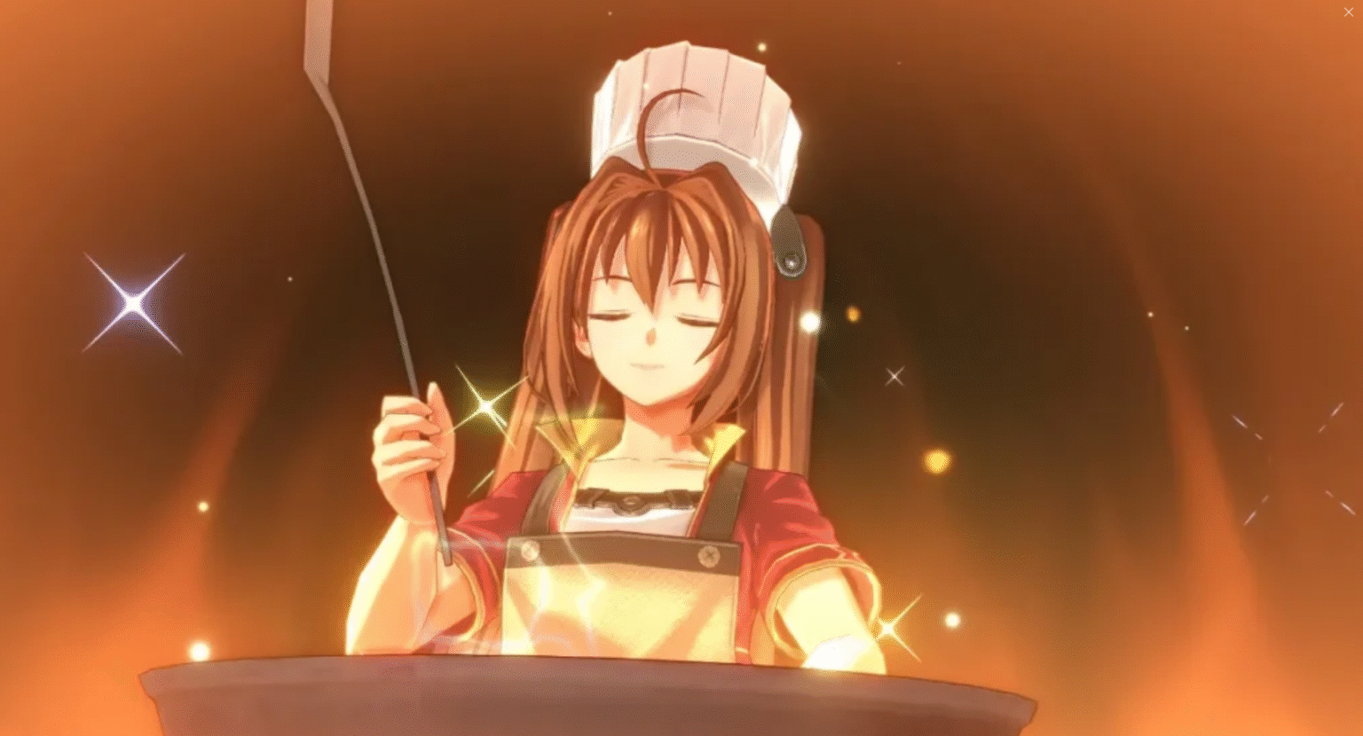 Estelle cooking in Trails in the Sky 1st Chapter
