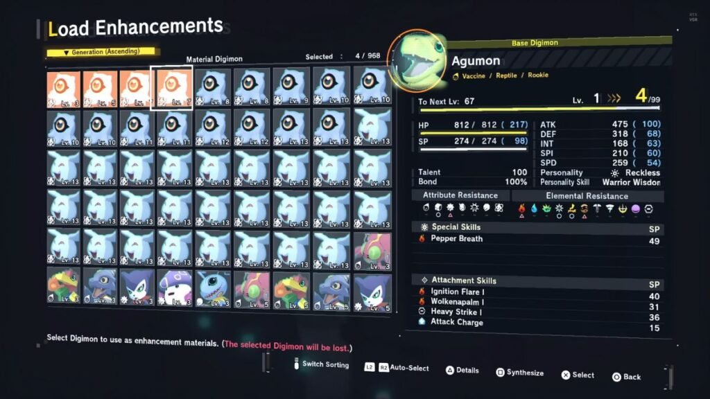 Using Load Enhancements for Maximum Experience in Digimon Story Time Stranger