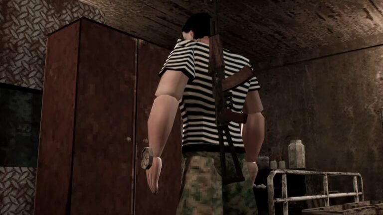 A misery player with their back to the camera