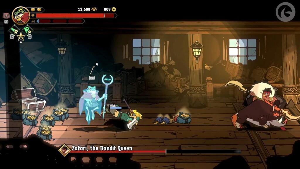 Brome fighting enemies in Absolum