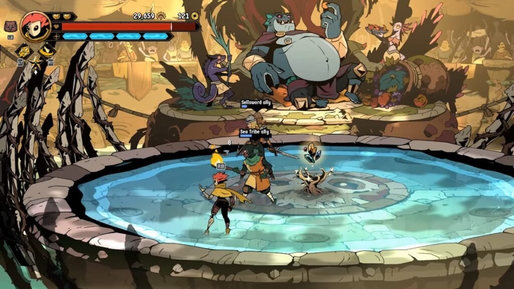 Cider next to her two allies in Absolum