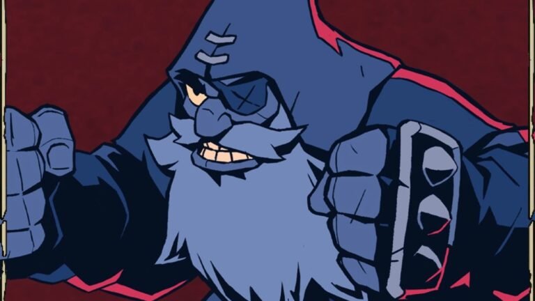 Karl from absolum angry with his knuckles ready for a fight