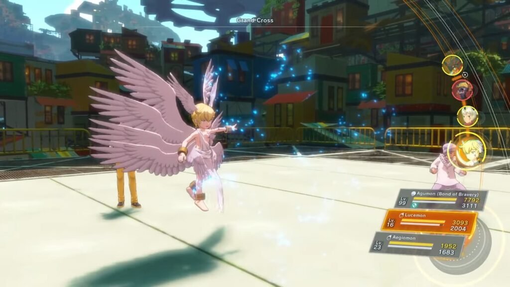 Lucemon fighting in Digimon Story Time Stranger