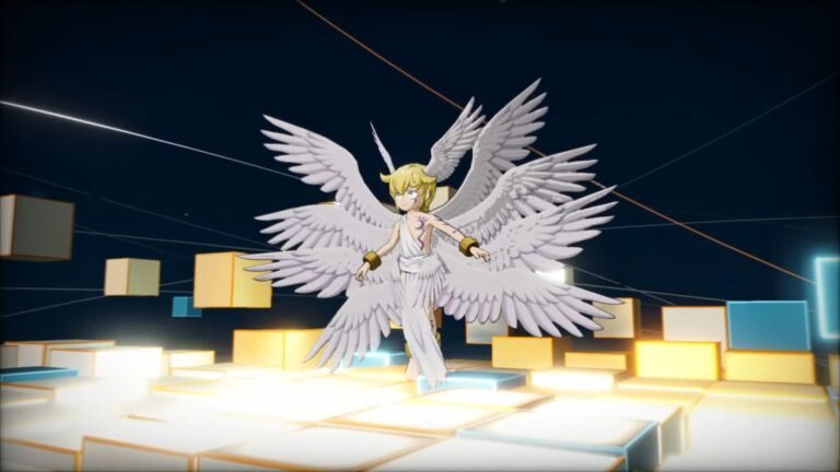 Lucemon in a digital realm in Digimon Story Time Stranger