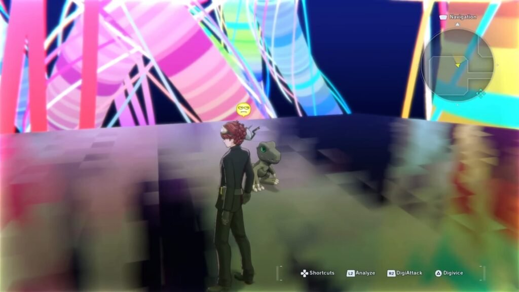 The player next to Black Agumon in Digimon Story Time Stranger
