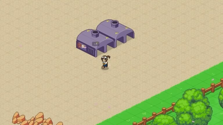 The player setting down buildings in Little Rocket Lab