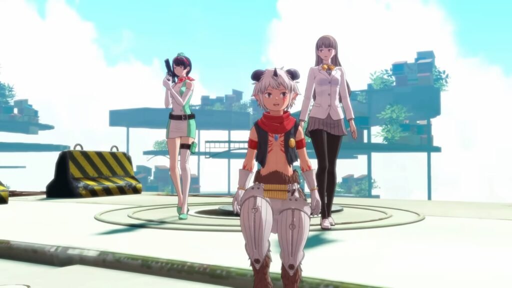 Three people running toward the camera in Digimon Story Time Stranger