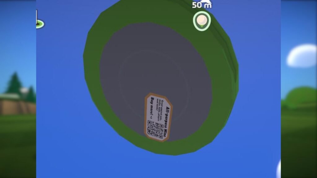 The mine has a QR code