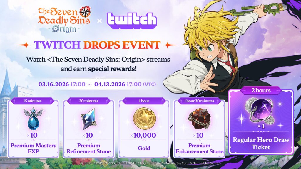 Twitch Drops The Seven Deadly Sins Origin