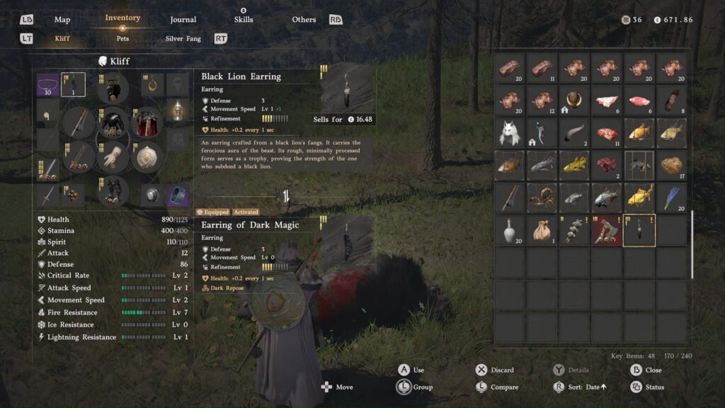 Black Lion Earrings stats