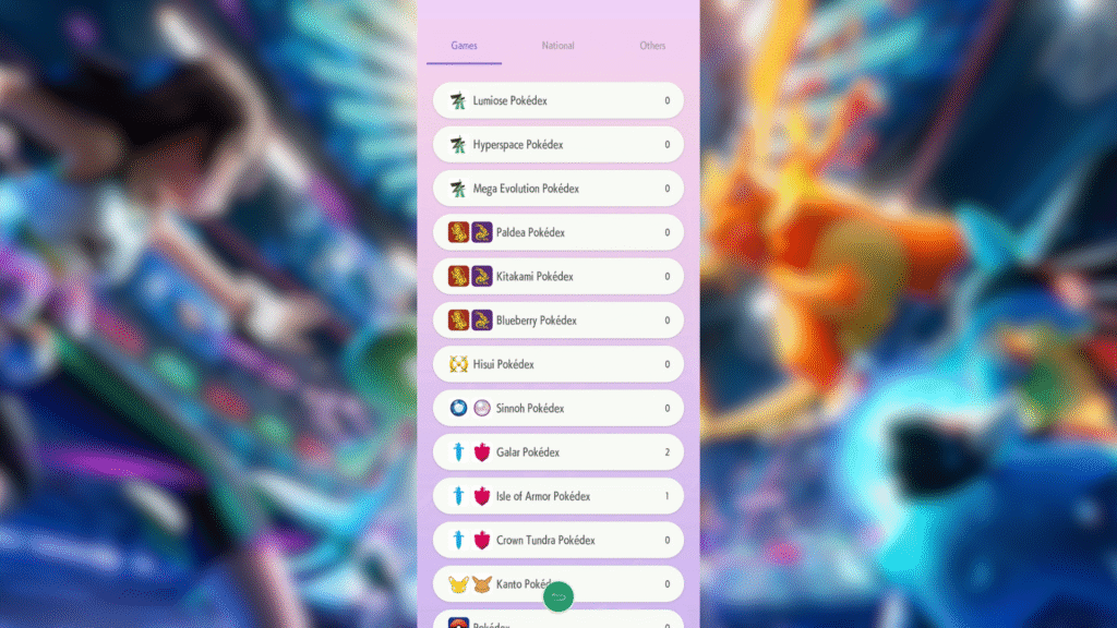 Pokémon Home Pokédex (Image via The Pokémon Company)