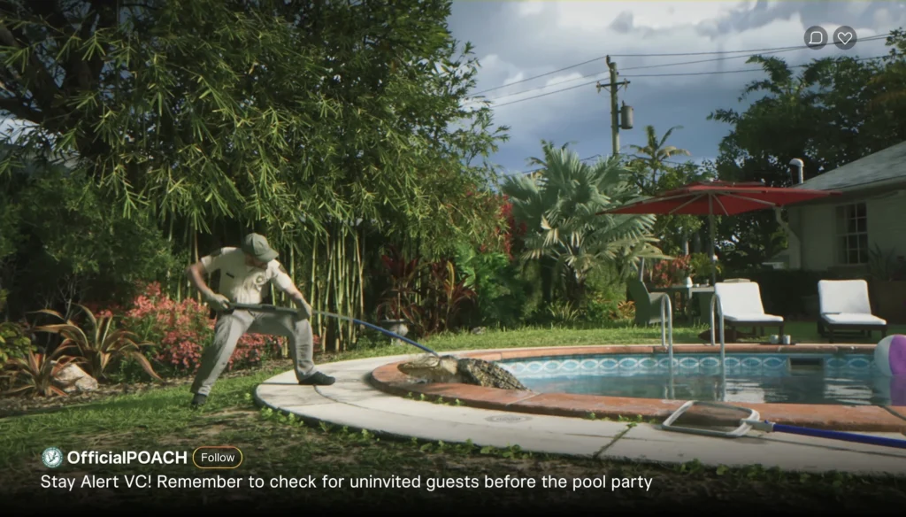 Catching an alligator in a pool in GTA 6.