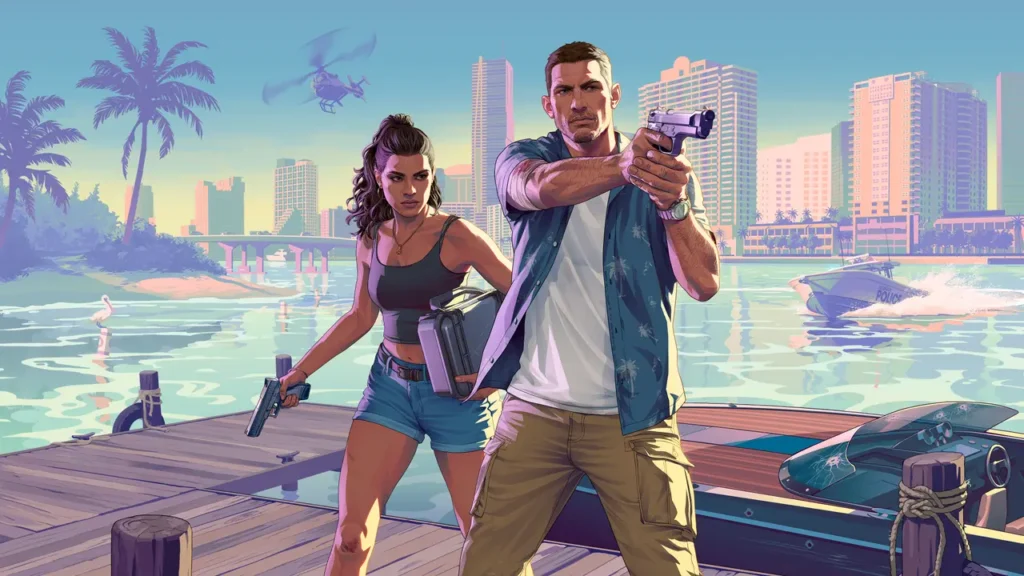 Jason and Lucia on the GTA 6 cover.