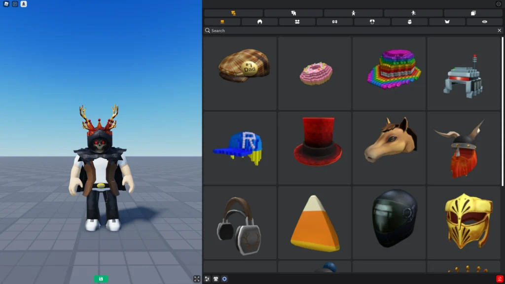 Creating Roblox Avatar in Avatar Editor.