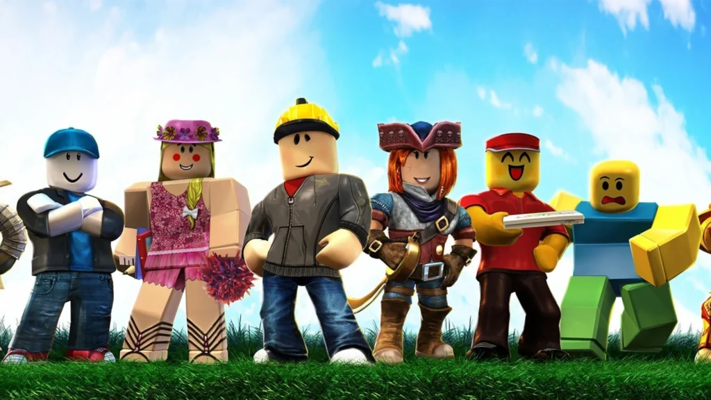 Roblox promotional image featuring multiple characters.