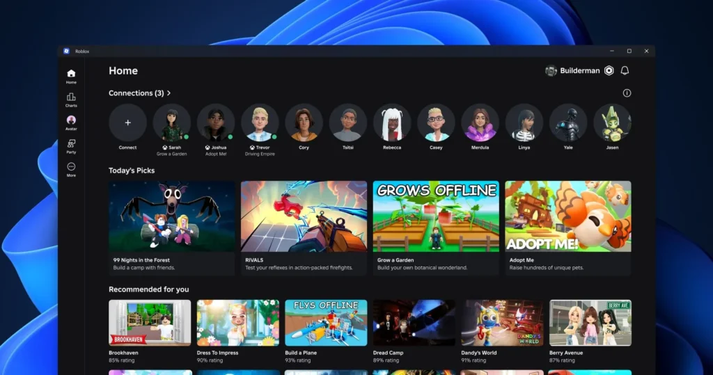 Launching Roblox on PC.