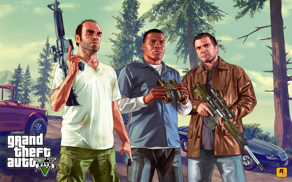Trevor, Franklin and Michael in GTA 5.