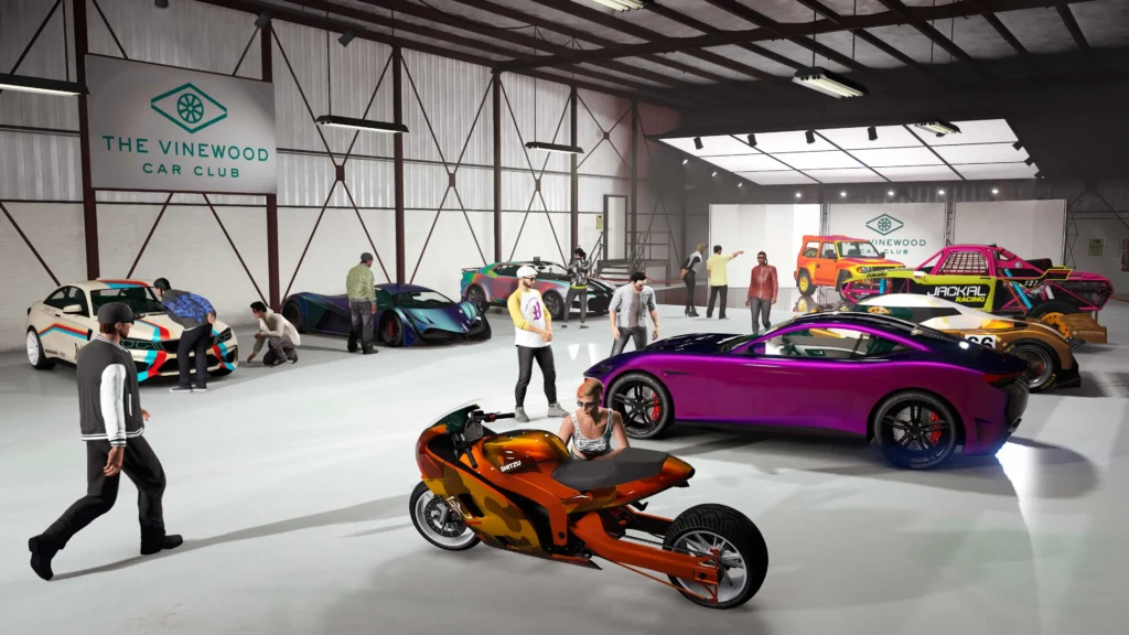 The Vinewood Car Club Showroom in GTA Online.
