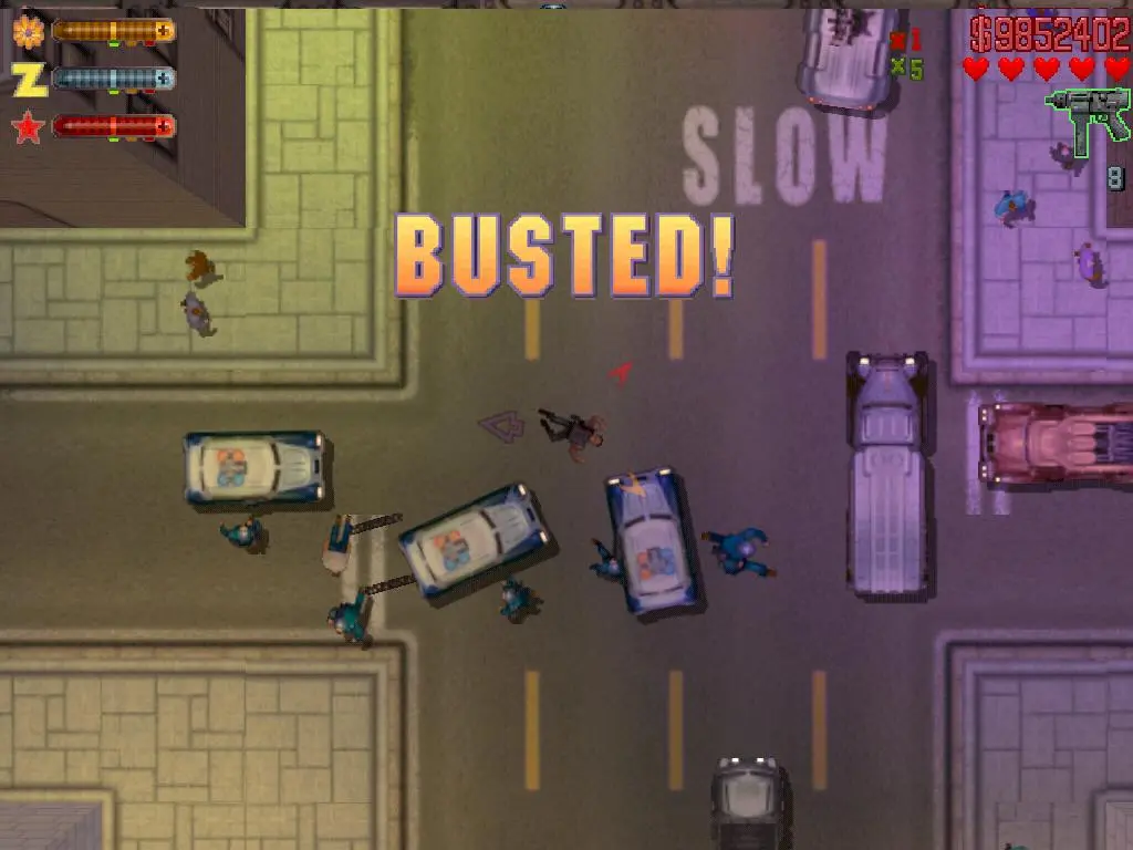 Busted in GTA 2.
