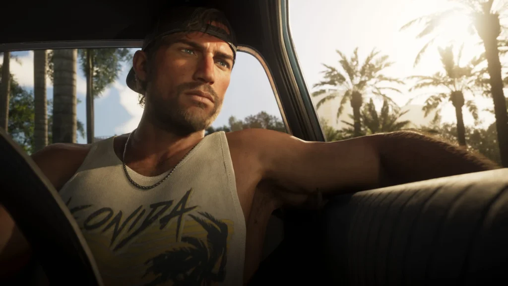 Jason Duval inside a car in GTA 6.