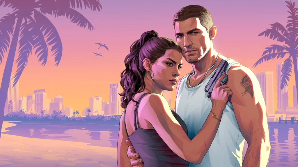 Jason and Lucia on the official GTA 6 artwork.