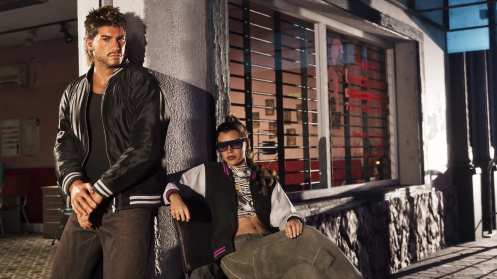 Jason and Lucia with Ultimate Edition outfits in GTA 6.