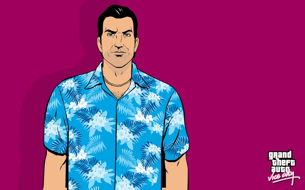 Tommy Vercetti promotional image for GTA: Vice City.