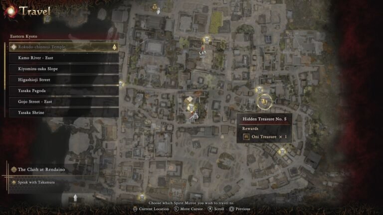 Onimusha Way of the Sword Hidden Treasure 5 on Map