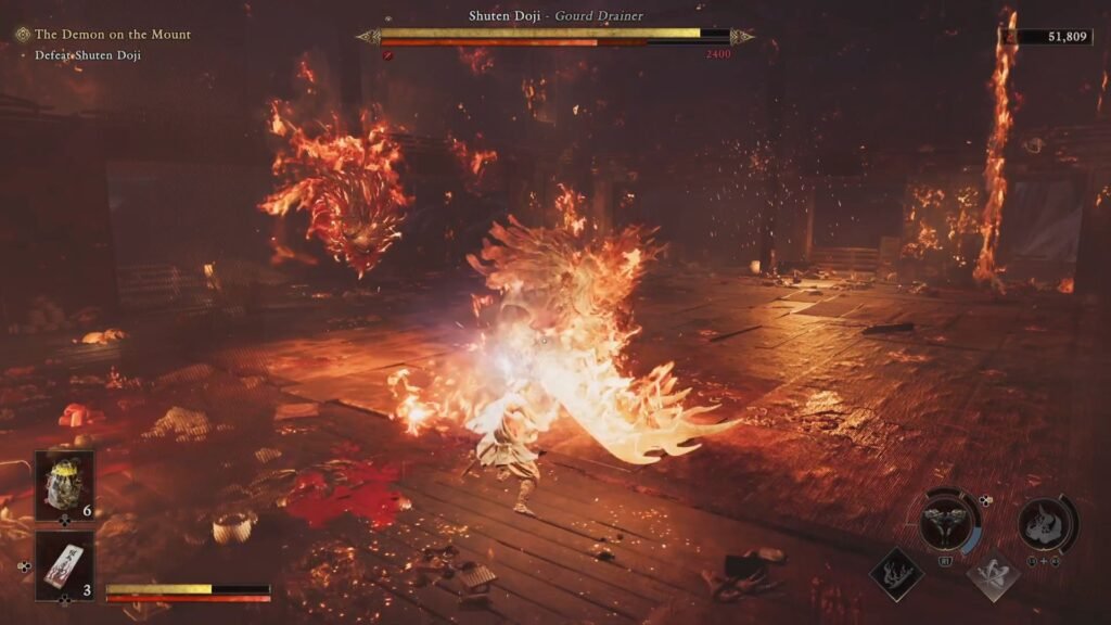 Onimusha Way of the Sword Shuten Doji Overhead Sword Attack