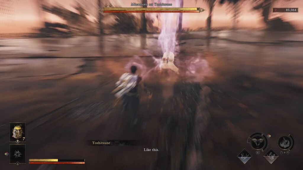 Onimusha Way of the Sword Yoshitsune slash attack