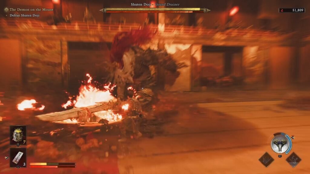 Onimusha Way of the Sword Shuten Doji Gourd Flame AoE
