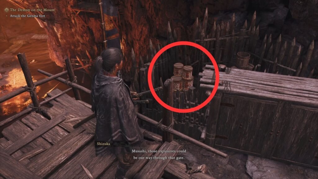 Onimusha Way of the Sword Gate with Explosives Mount Oe