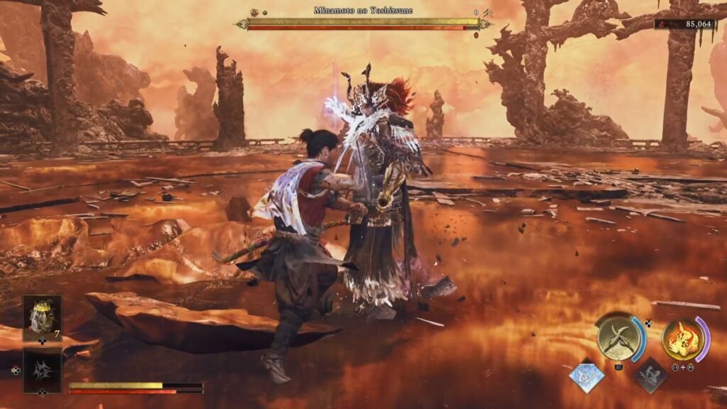 Onimusha Way of the Sword Yoshitsune Phase 2 grab attack