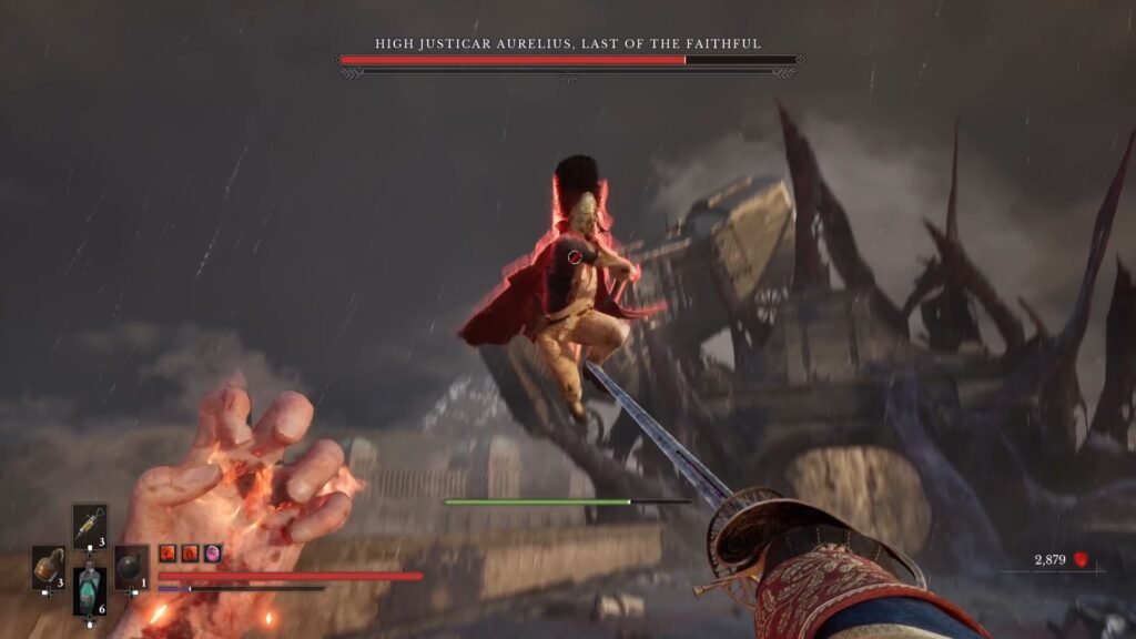 Valor Mortis Chapter 7 Justicar Aurelius red glowing jump attack